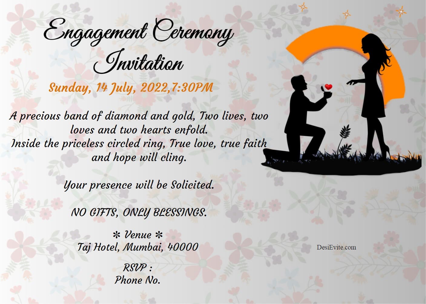 Engagement Propose on Bended Knee card Design